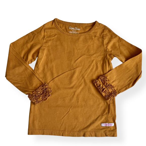 Ruffle Butts Butterscotch Long Sleeve Ruffle Top 6 - Picture 1 of 8